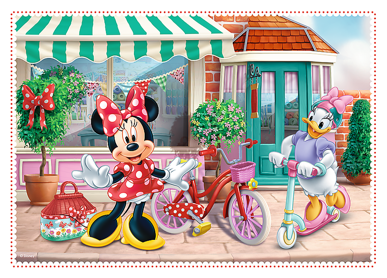 Trefl, Myszka Minnie, Minnie z przyjaciółmi, 4w1, puzzle, 12, 15, 20, 24 elementy
