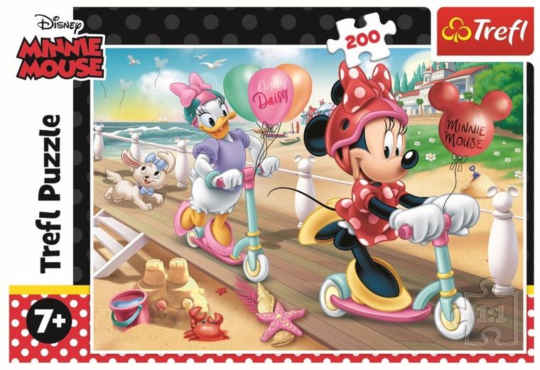 Trefl, Myszka Minnie na plaży, puzzle, 200 elementów