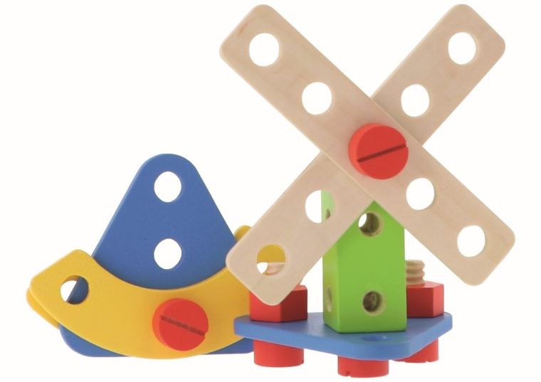 Trefl, O!Klocki, drewniane klocki konstrukcyjne, 35 elementów