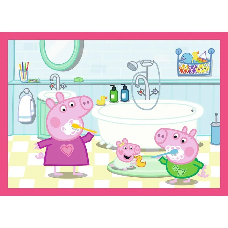 Trefl, Peppa uwielbia przygody, puzzle 4w1