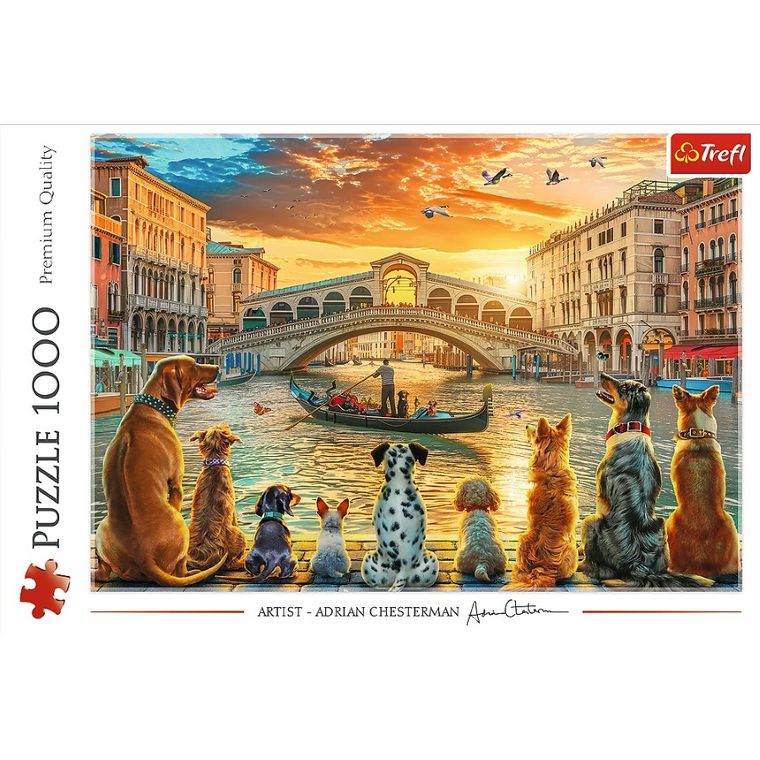 Trefl, Pieski w Wenecji, puzzle, 1000 elementów