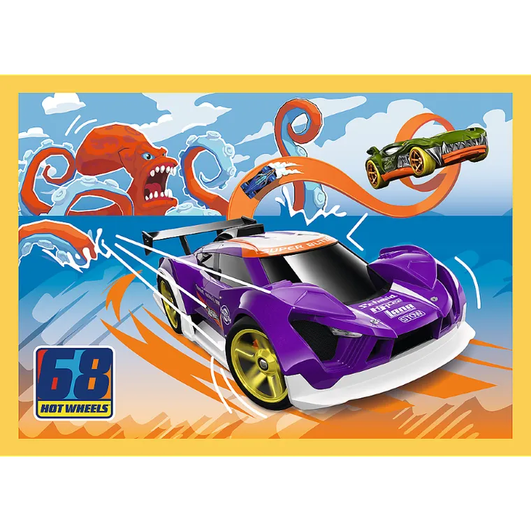 Trefl, Pojazdy Hot Wheels, puzzle 4w1