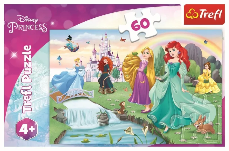 Trefl, Poznaj Księżniczki Disney'a, puzzle, 60 elementów