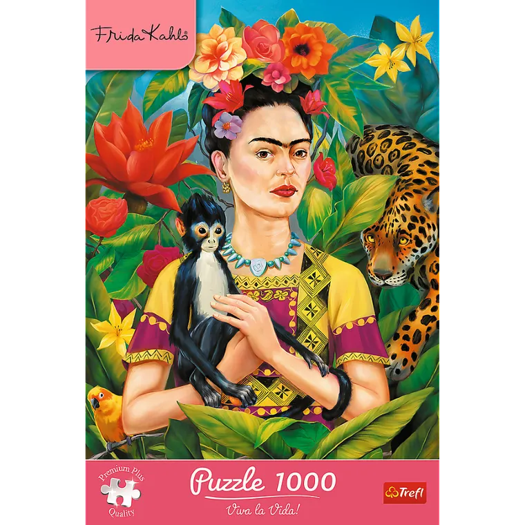Trefl, Premium Plus, Frida Kahlo, Portret w dżungli, puzzle, 1000 elementów