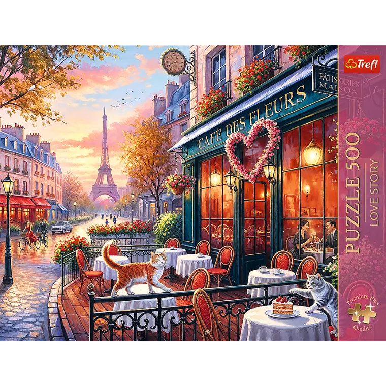 Trefl, Premium Plus, Love Story, Miłość w Paryżu, puzzle, 500 elementów