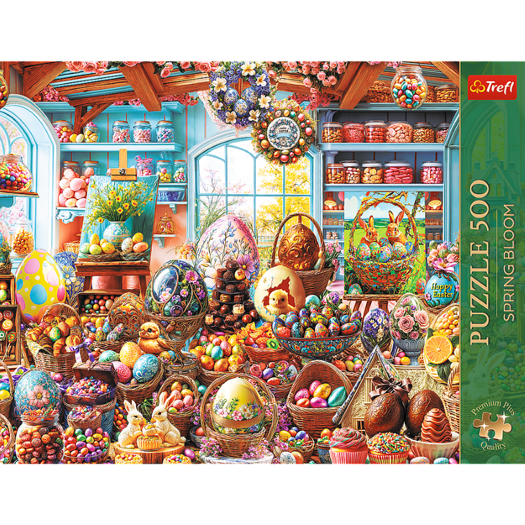 Trefl, Premium Plus, Spring Bloom, Wielkanocny sklepik ze słodyczami, puzzle, 500 elementów