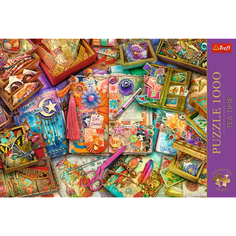 Trefl, Premium Plus, Tea Time, Biurko dziennikarza, puzzle, 1000 elementów