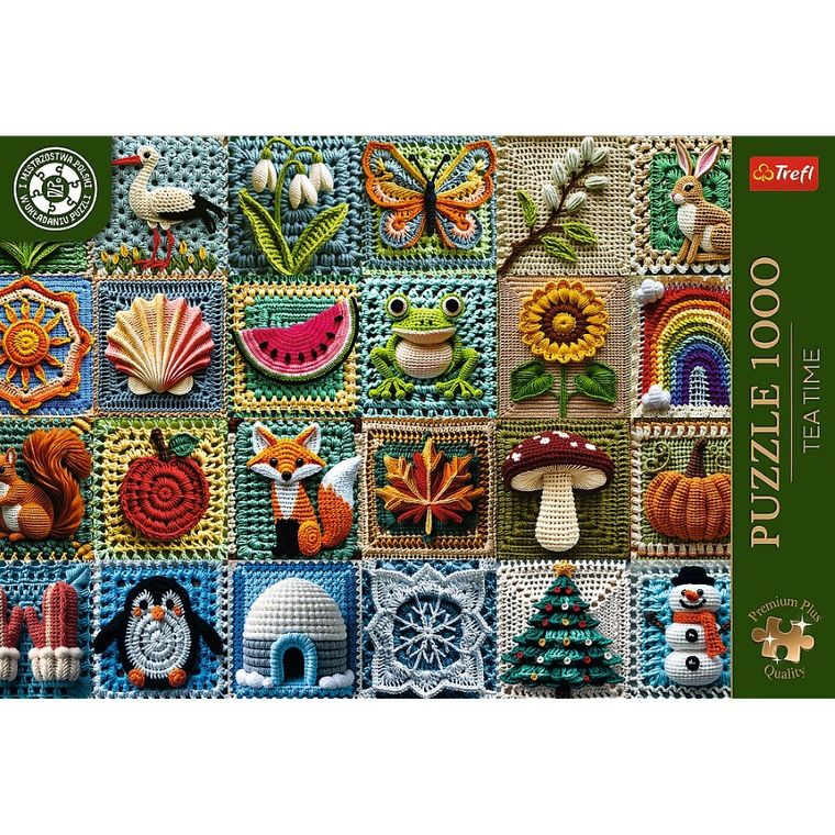 Trefl, Premium Plus, Tea Time, Szydełkowanie, Cztery Pory Roku, puzzle, 1000 elementów