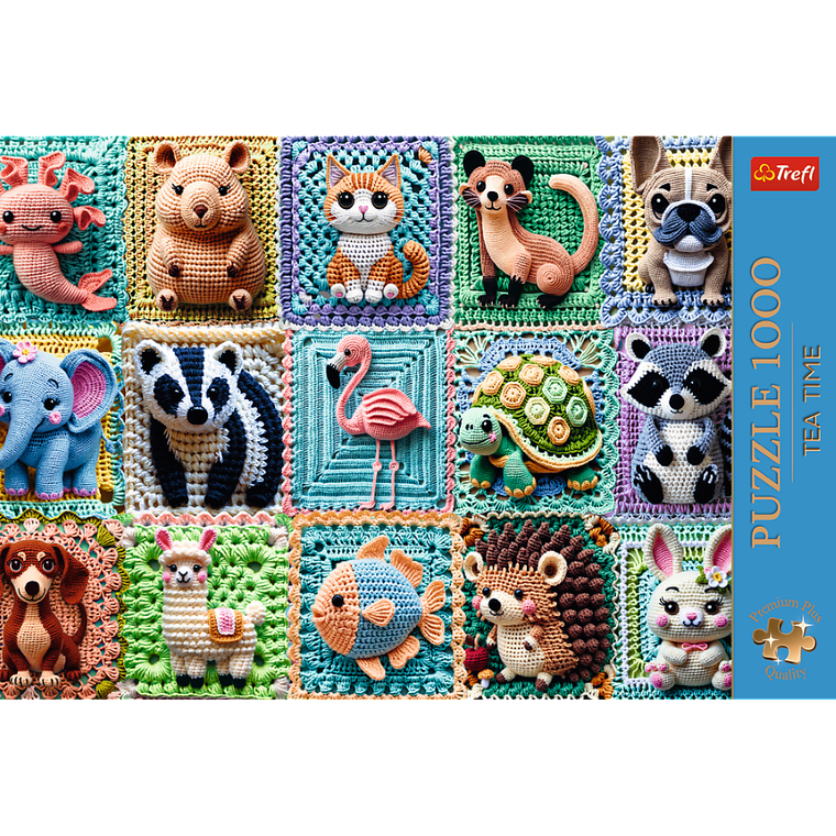 Trefl, Premium Plus, Tea Time, Szydełkowe zwierzątka, puzzle, 1000 elementów