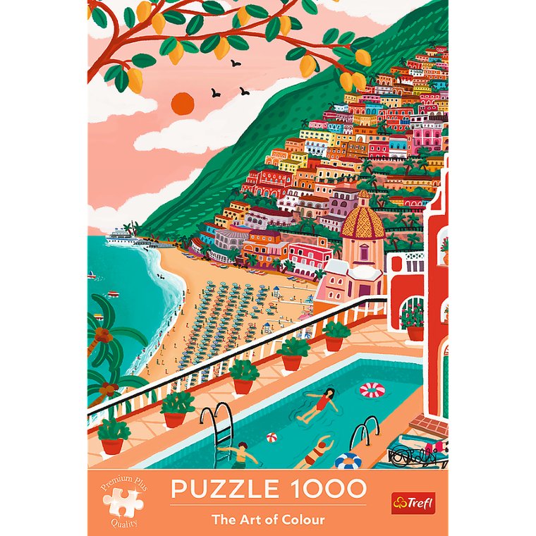 Trefl, Premium Plus, The Art of Colour, Positano, Włochy, puzzle, 1000 elementów