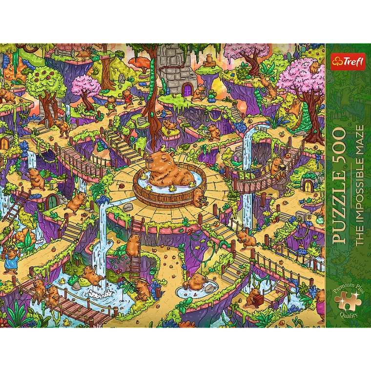 Trefl, Premium Plus, The Impossible Maze, Zabawne kapibary, puzzle, 500 elementów