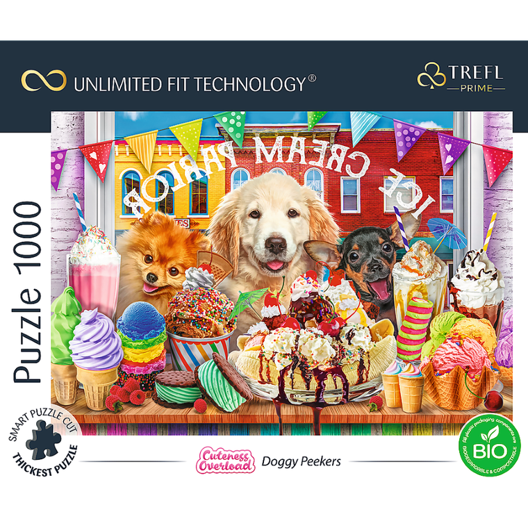 Trefl, Prime UFT, Cuteness Overload: Doggy Peekers, puzzle, 1000 elementów