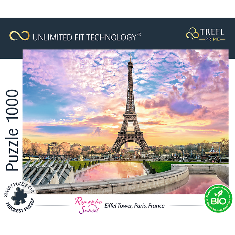 Trefl, Prime UFT, Romantic Sunset: Eiffel Tower, Paris, France, puzzle, 1000 elementów