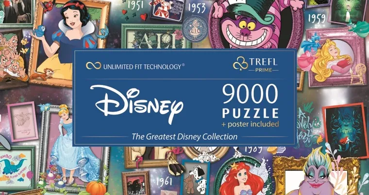 Trefl, Prime UFT, The Greatest Disney Collection, puzzle, 9000 elementów, zestaw z plakatem
