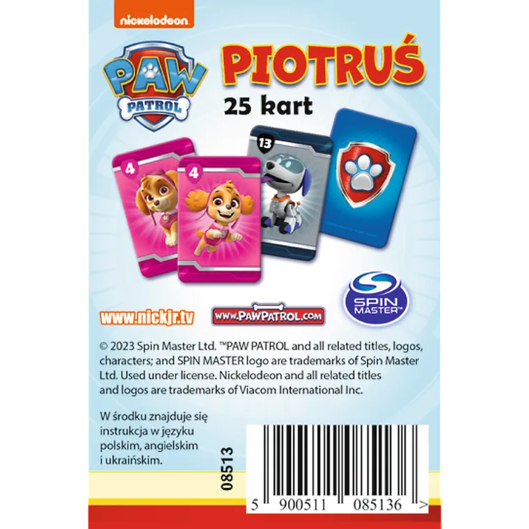 Trefl, Psi Patrol, Piotruś, gra karciana