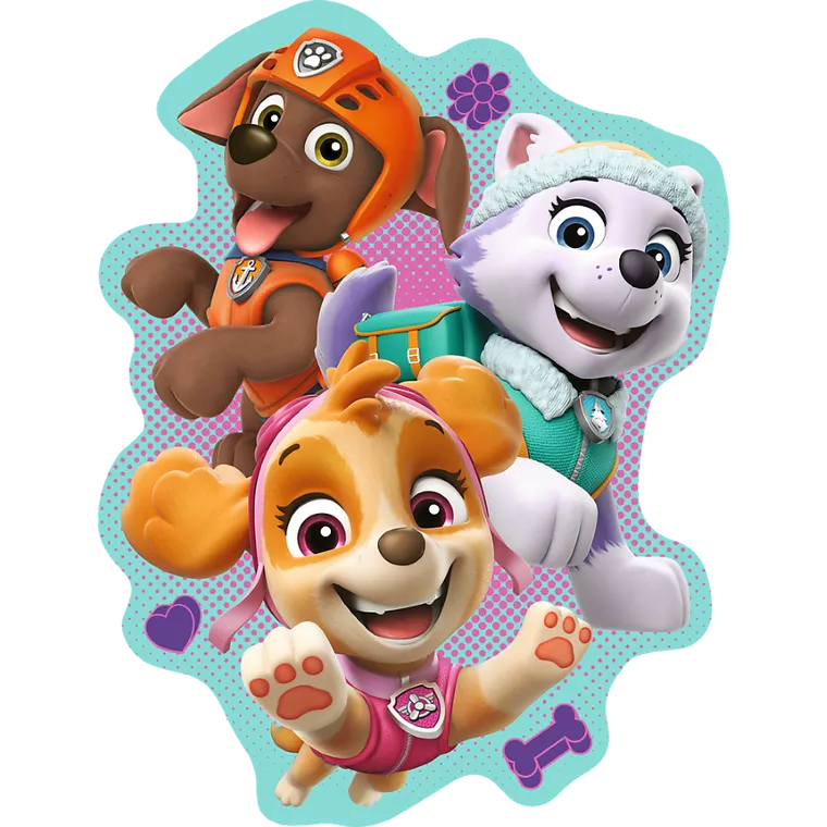 Trefl, Psi Patrol, Wesoła gromadka piesków, puzzle drewniane konturowe, 50 elementów