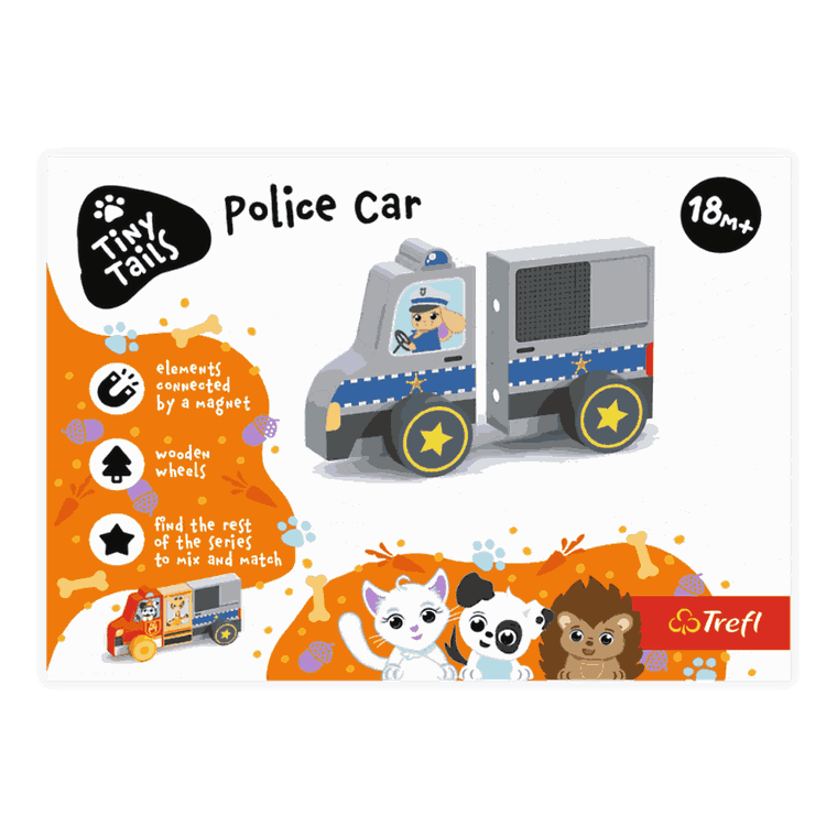 Trefl, Radiowóz policyjny, drewniany pojazd magnetyczny