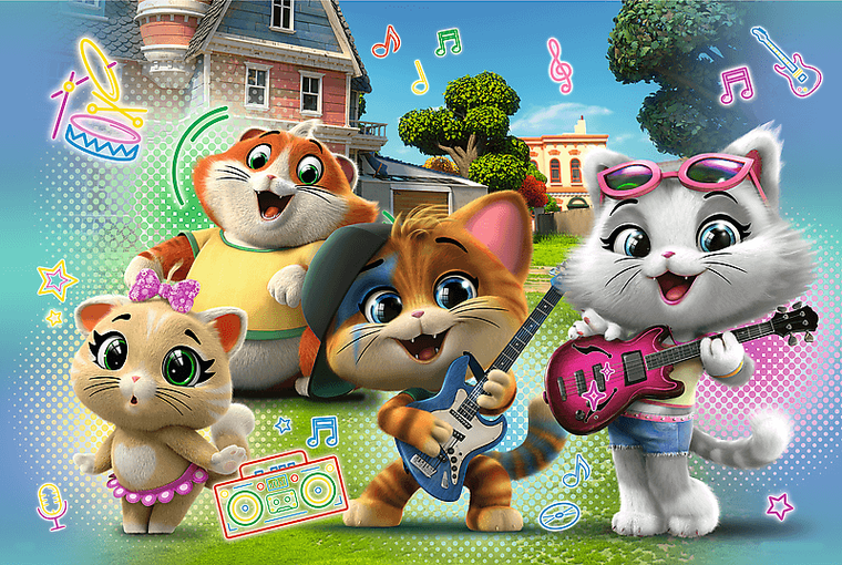 Trefl, Radosne koty, puzzle, 24 elementy