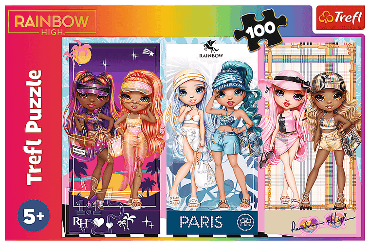 Trefl, Rainbow High, Tęczowe laleczki, puzzle, 100 elementów