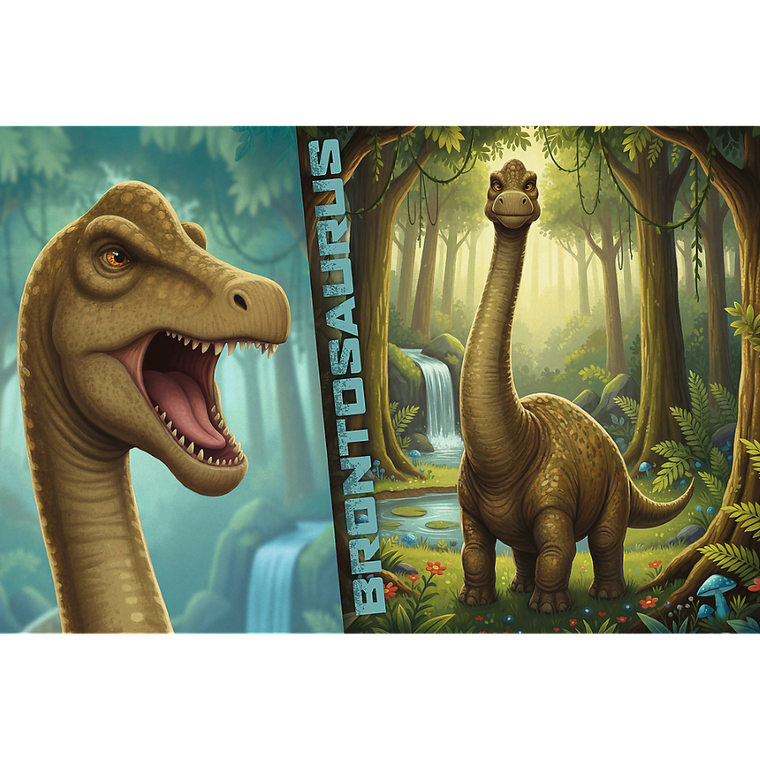 Trefl, Rodzina Treflików, Inspired By Dino World, Brontosaurus, puzzle, 100 elementów