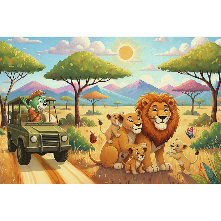 Trefl, Rodzina Treflików, Inspired By Nature, Lwy, puzzle, 100 elementów