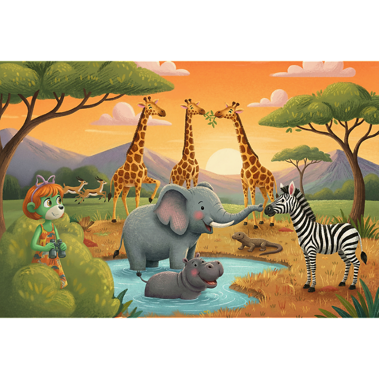 Trefl, Rodzina Treflików, Inspired By Nature, Wesoła ferajna, puzzle, 100 elementów