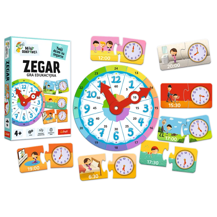 Trefl, Rodzina Treflików, Mały Odkrywca, Zegar, gra edukacyjna