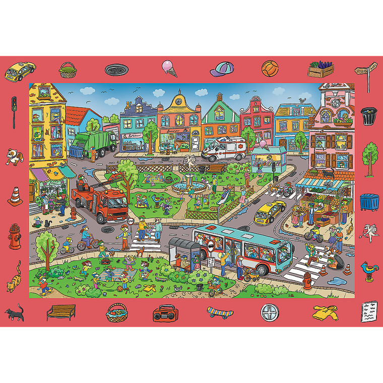 Trefl, Rodzina Treflików, Spy Guy, Miasto, puzzle obserwacyjne, 100 elementów