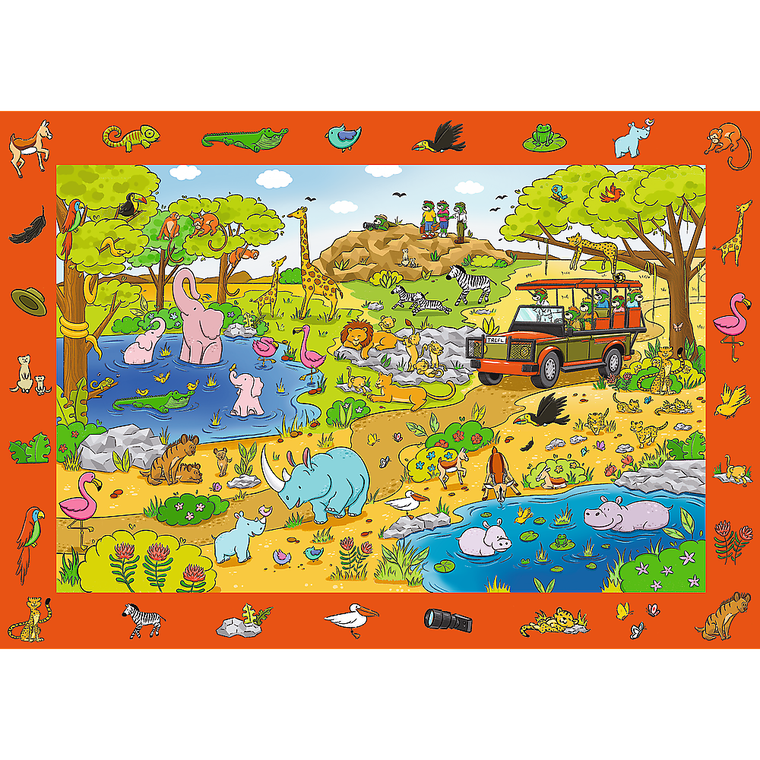 Trefl, Rodzina Treflików, Spy Guy, Safari, puzzle obserwacyjne, 24 elementy