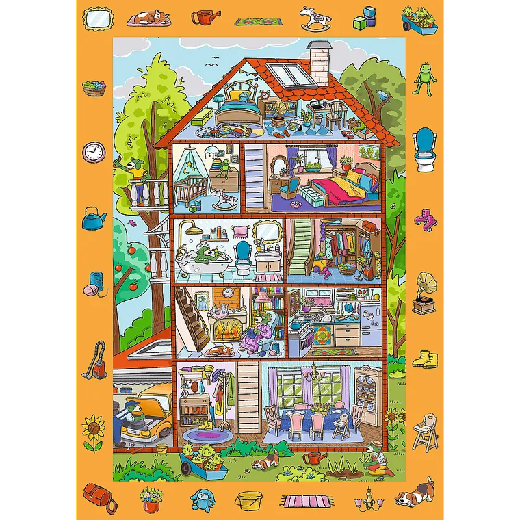 Trefl, Rodzina Treflików, Spy Guy, W domu, puzzle obserwacyjne, 24 elementy