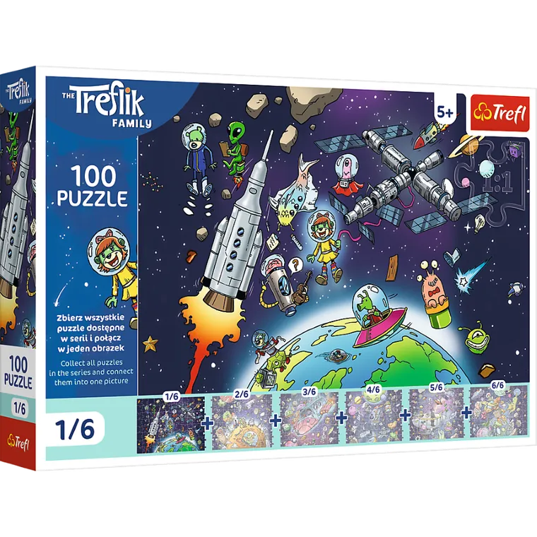Trefl, Rodzina Treflików, Treflinka w kosmosie, puzzle, 100 elementów