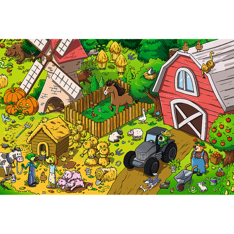 Trefl, Rodzina Treflików, Wesoły dzień Treflików, puzzle, 60 elementów