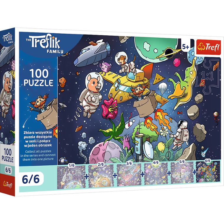 Trefl, Rodzina Treflików, Wujcio w kosmosie, puzzle, 100 elementów