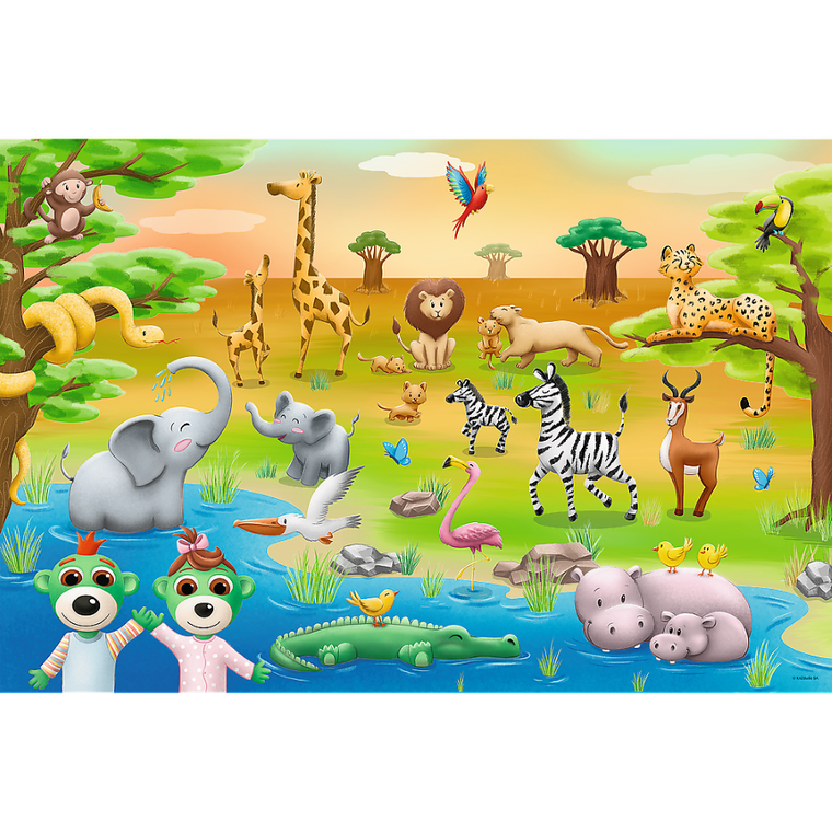 Trefl, Rodziny Treflików, Bobaski i zwierzęta, puzzle maxi, 24 elementy