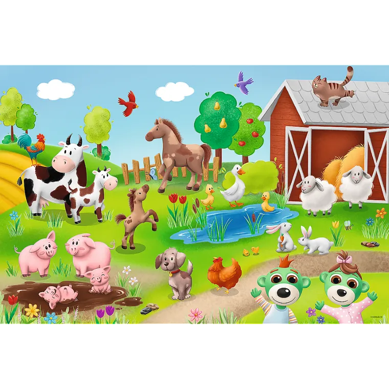 Trefl, Rodziny Treflików, Bobaski na safari, puzzle maxi, 24 elementy