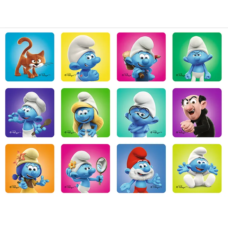 Trefl, Smerfy, Wesołe zabawy Smerfów, puzzle 2w1 + memos