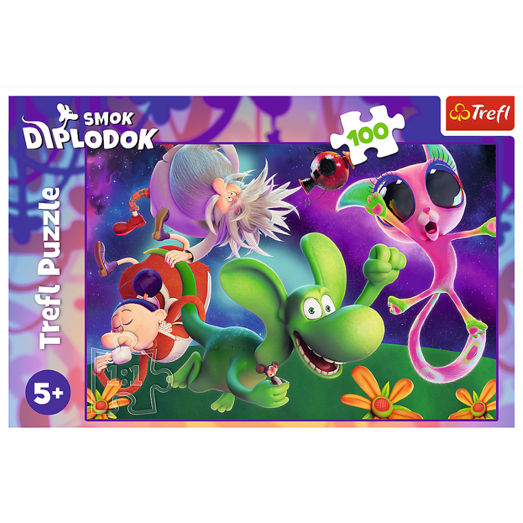 Trefl, Smok Diplodok i przyjaciele, puzzle, 100 elementów