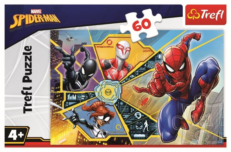 Trefl, Spider-Man, W sieci, puzzle, 60 elementów