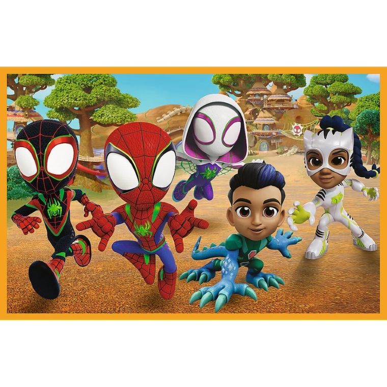 Trefl, Spidey i super-kumple, Spidey i dinozaury, puzzle, 2-24 elementów
