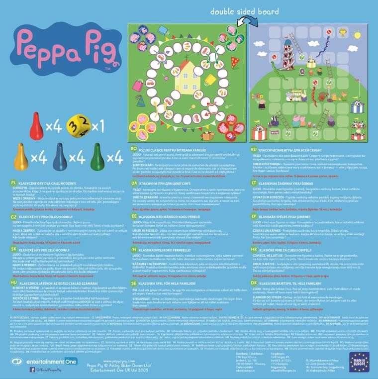 Trefl, Świnka Peppa, Chińczyk, Węże i drabiny, gra 2w1