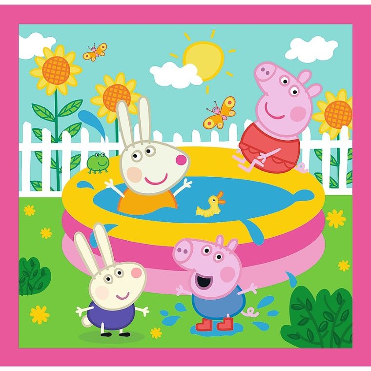 Trefl, Świnka Peppa, Peppa i przyjaciele, puzzle 3w1