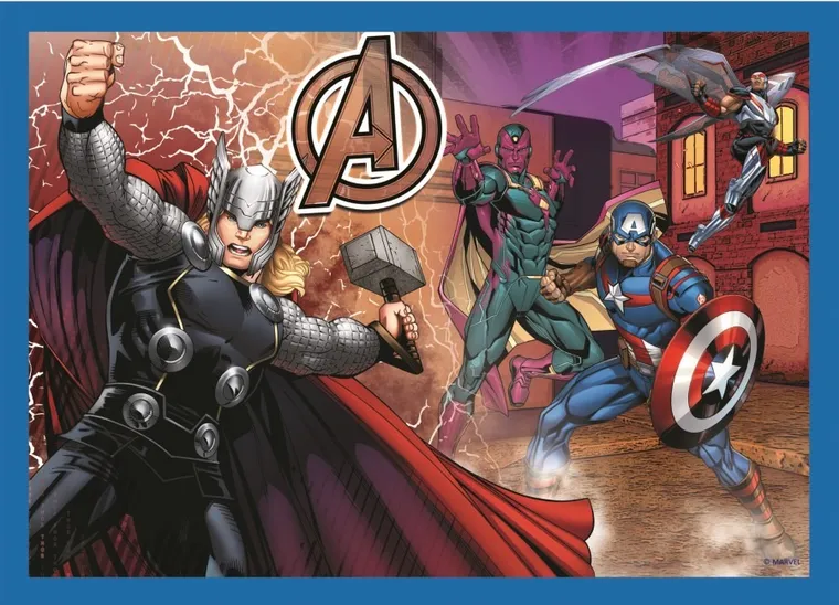 Trefl, The Avengers, Odważni Avengersi, puzzle 4w1