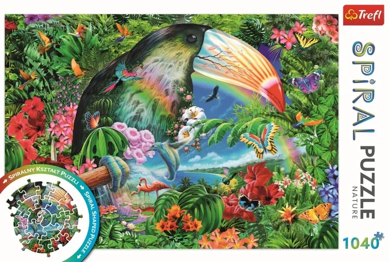 Trefl, Tropikalne zwierzęta, Spiral Puzzle, 1040 elementów