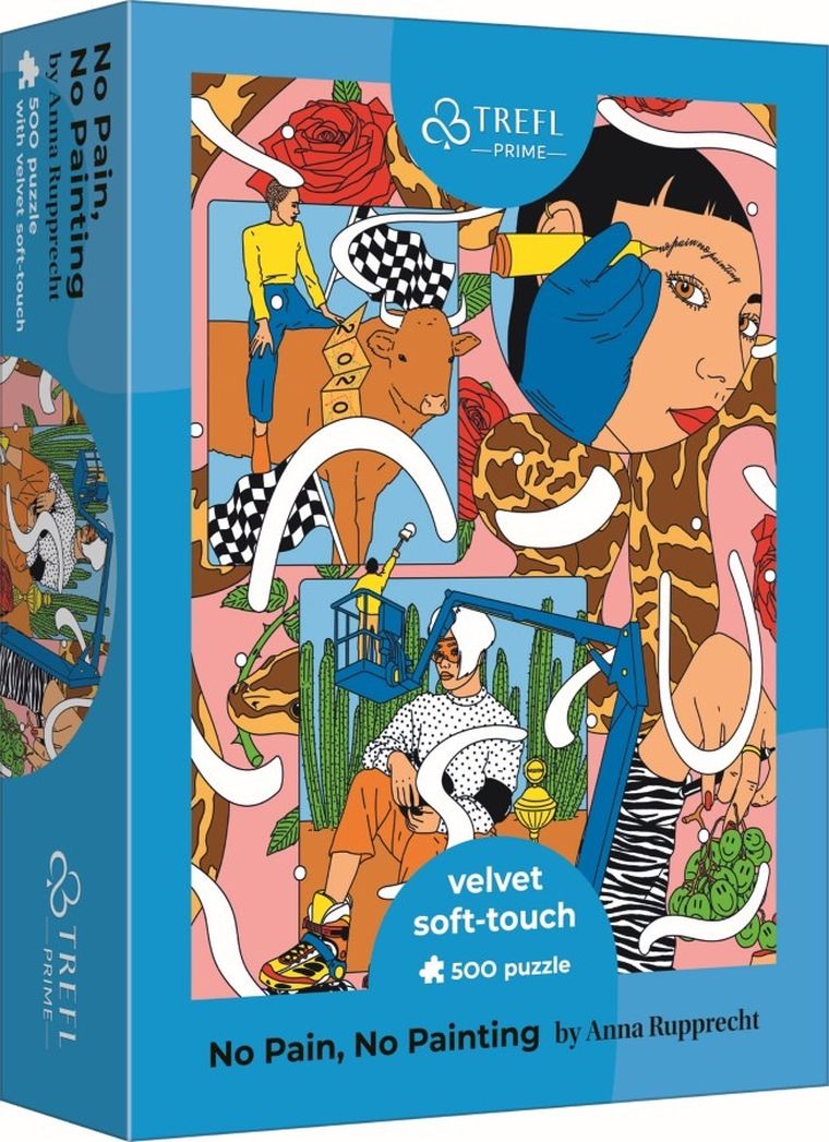 Trefl, Velvet Soft Touch, No Pain, No Painting by Anna Rupprecht, puzzle, 500 elementów