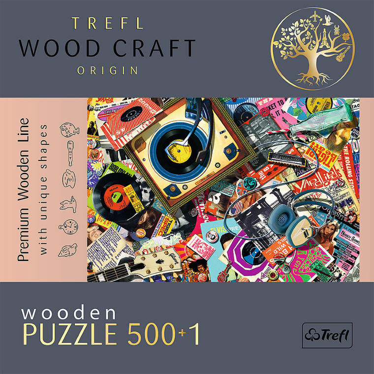 Trefl, W świecie muzyki, puzzle drewniane, 500+1 elementów