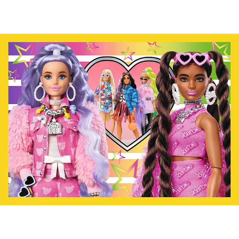 Trefl, Wesoły świat Barbie, puzzle 4w1