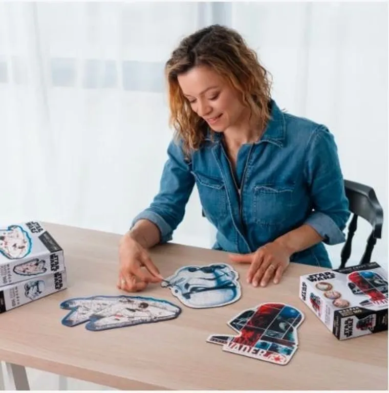 Trefl, Wood Craft, Hełm Szturmowca, puzzle drewniane konturowe, 160 elementów