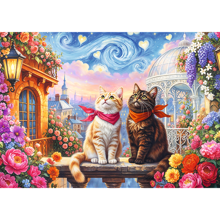 Trefl, Zakochane mruczki, puzzle, 500 elementów