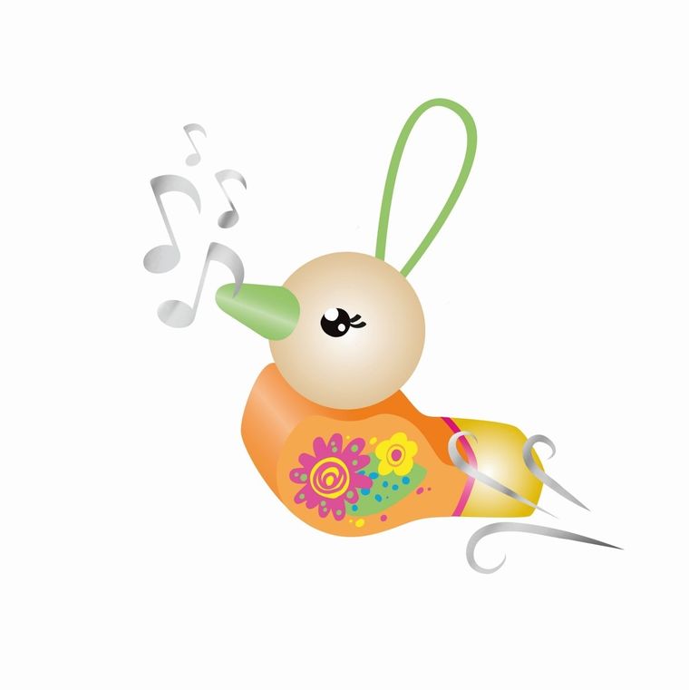 Trendhaus, ptaszek, drewniany gwizdek, 1 szt.