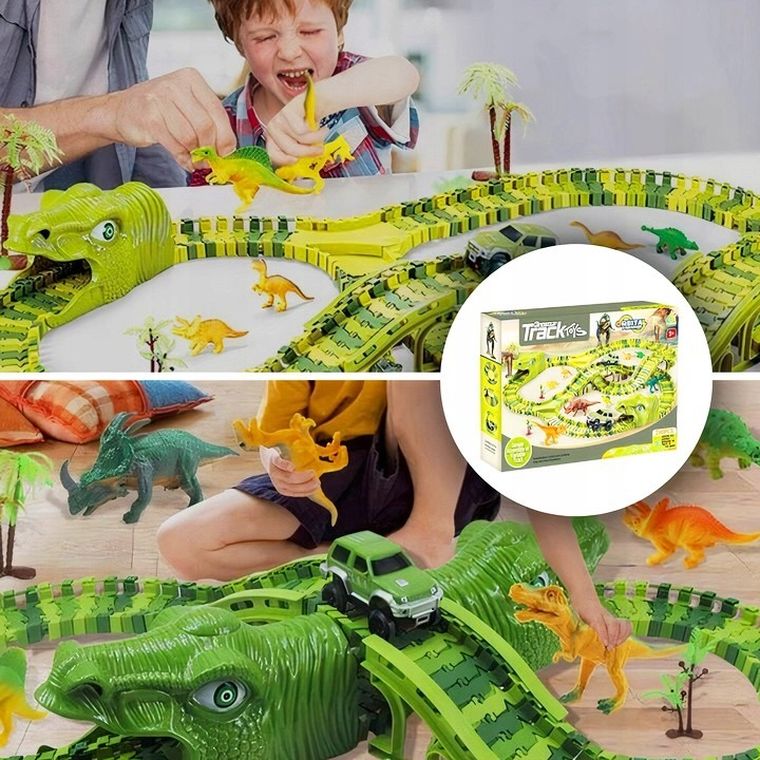 Trifox, Dinosaur Track, tor z pojazdem i figurkami, 168 elementów